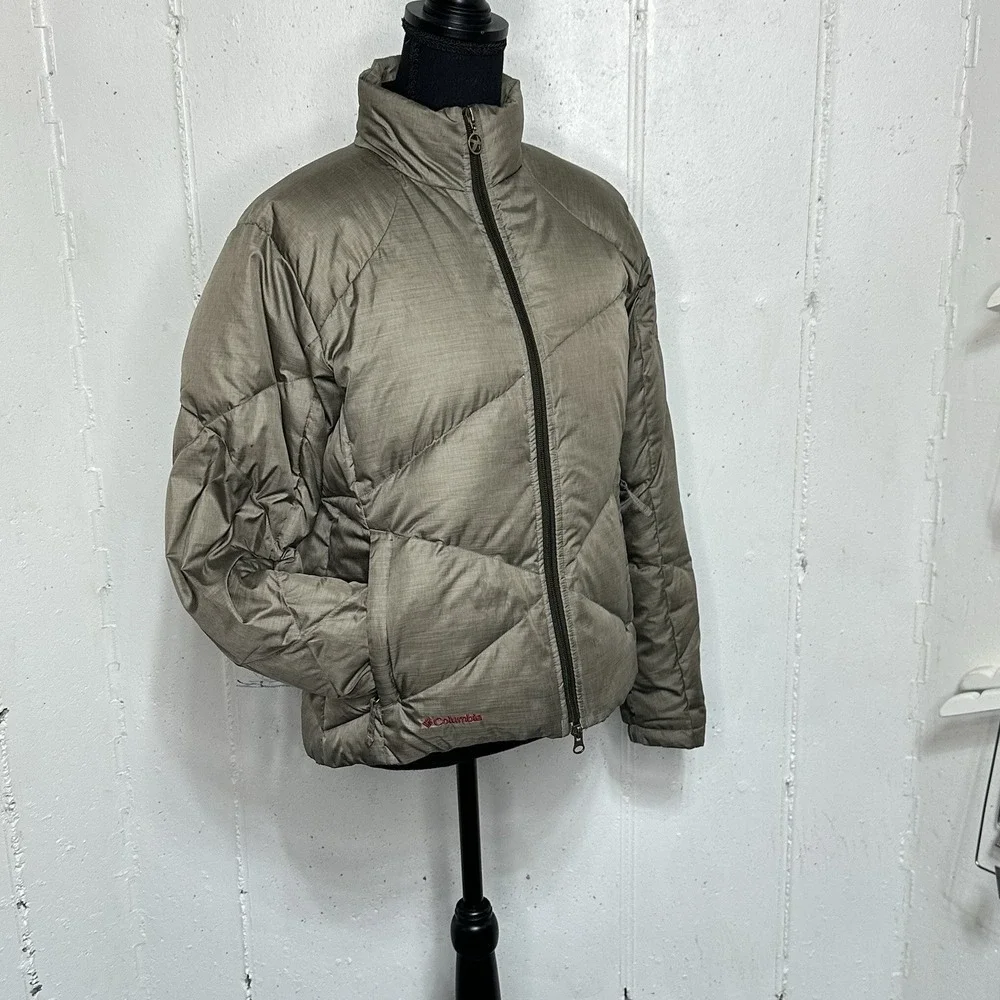 Columbia  Puffer Jacket Womens M Titanium Tech Down Insulated Interchange Bronze
